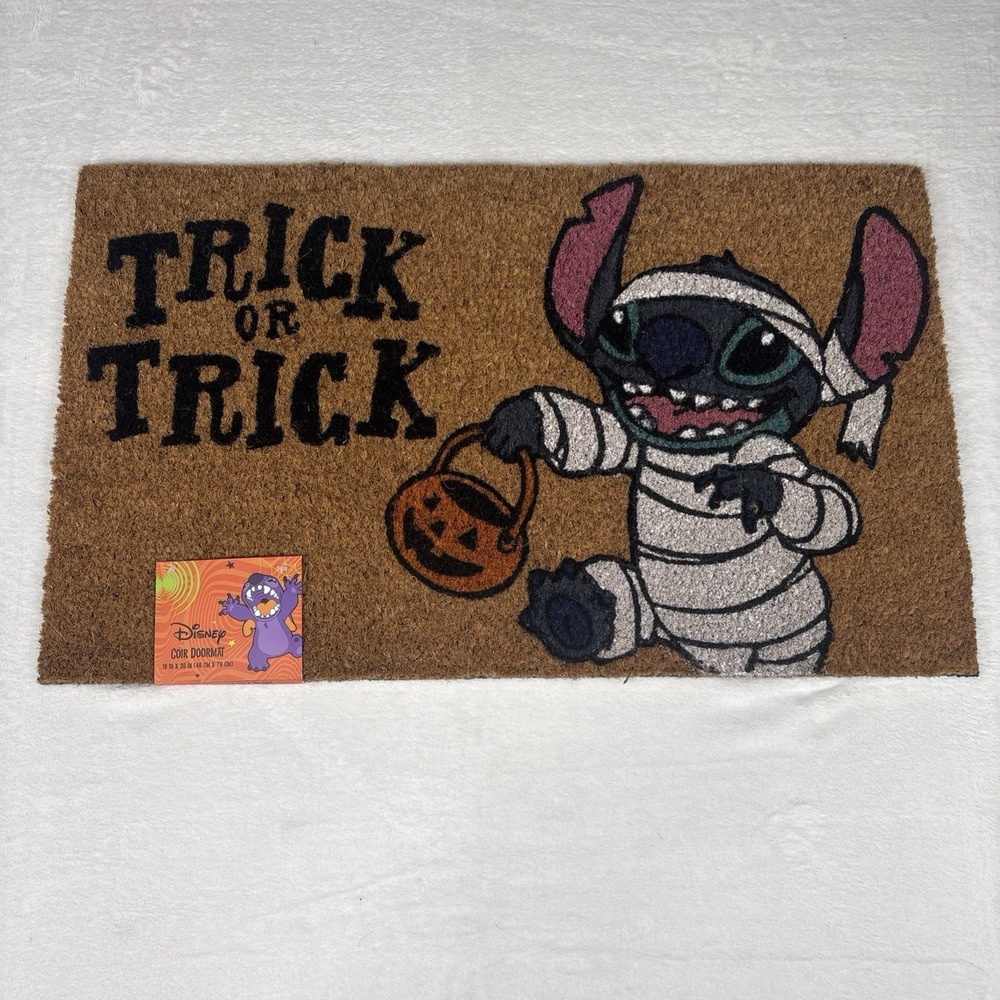 Disney Lilo & Stitch Trick Or Treat Mummy Halloween 18x30 Coir Doormat